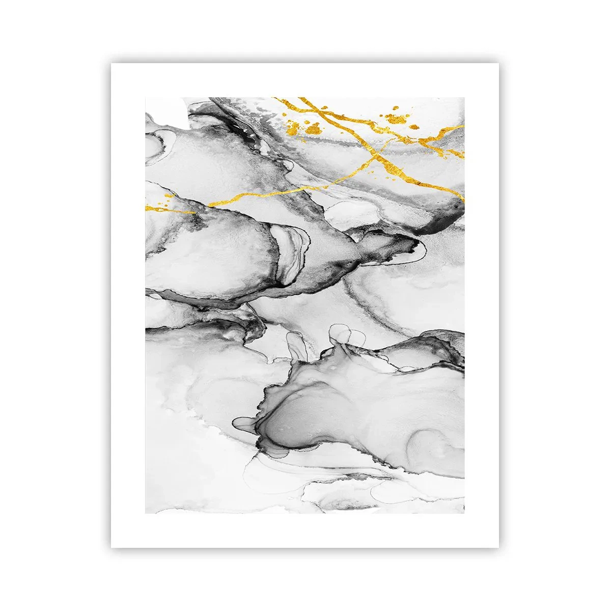 Affisch - Komposition med guldmotiv - 40x50 cm
