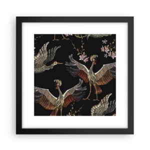Affisch i svart ram - Sagofågel - 30x30 cm