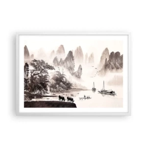 Affisch i vit ram - Österns exotiska vardag - 70x50 cm