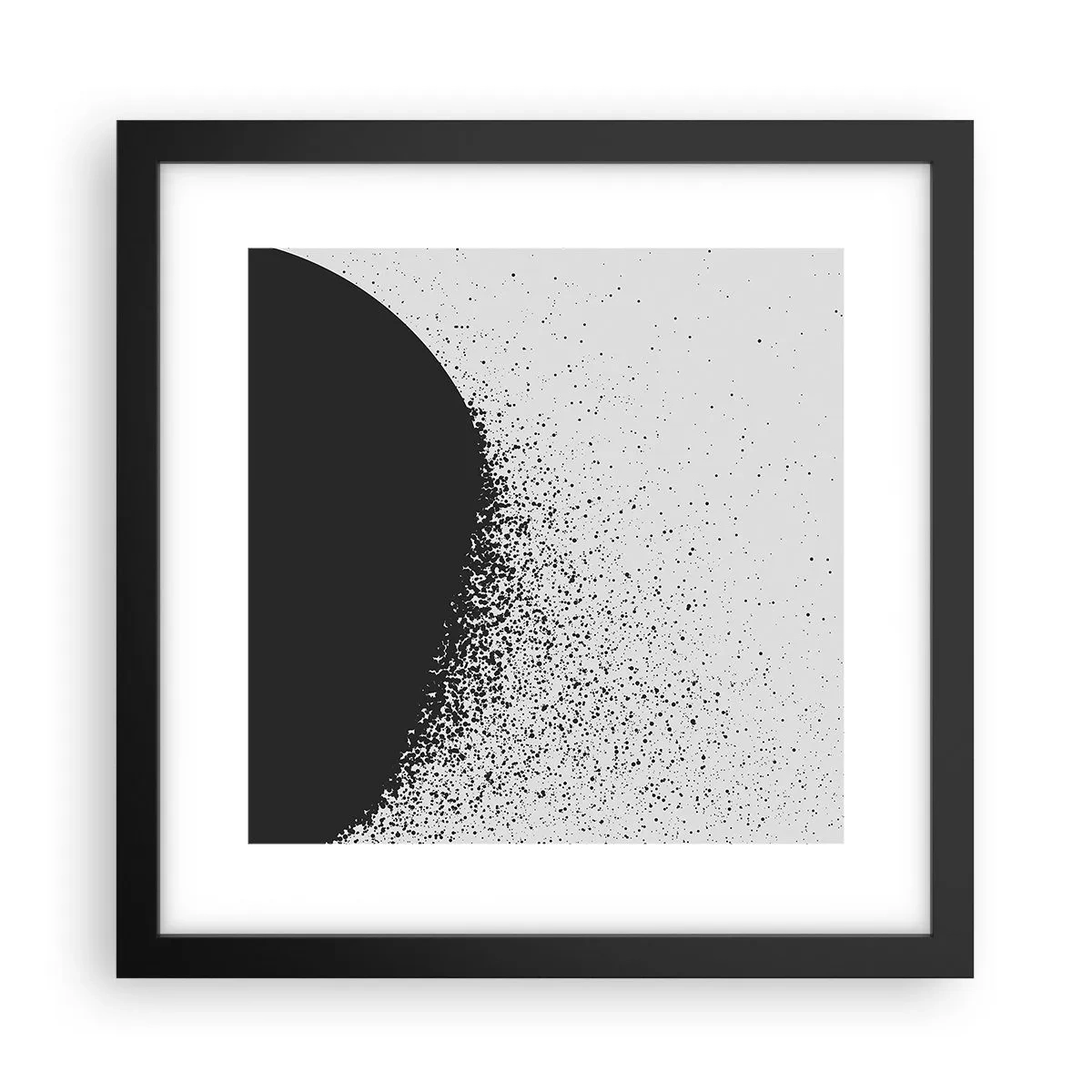Affisch i svart ram - Partiklarnas rörelse - 30x30 cm