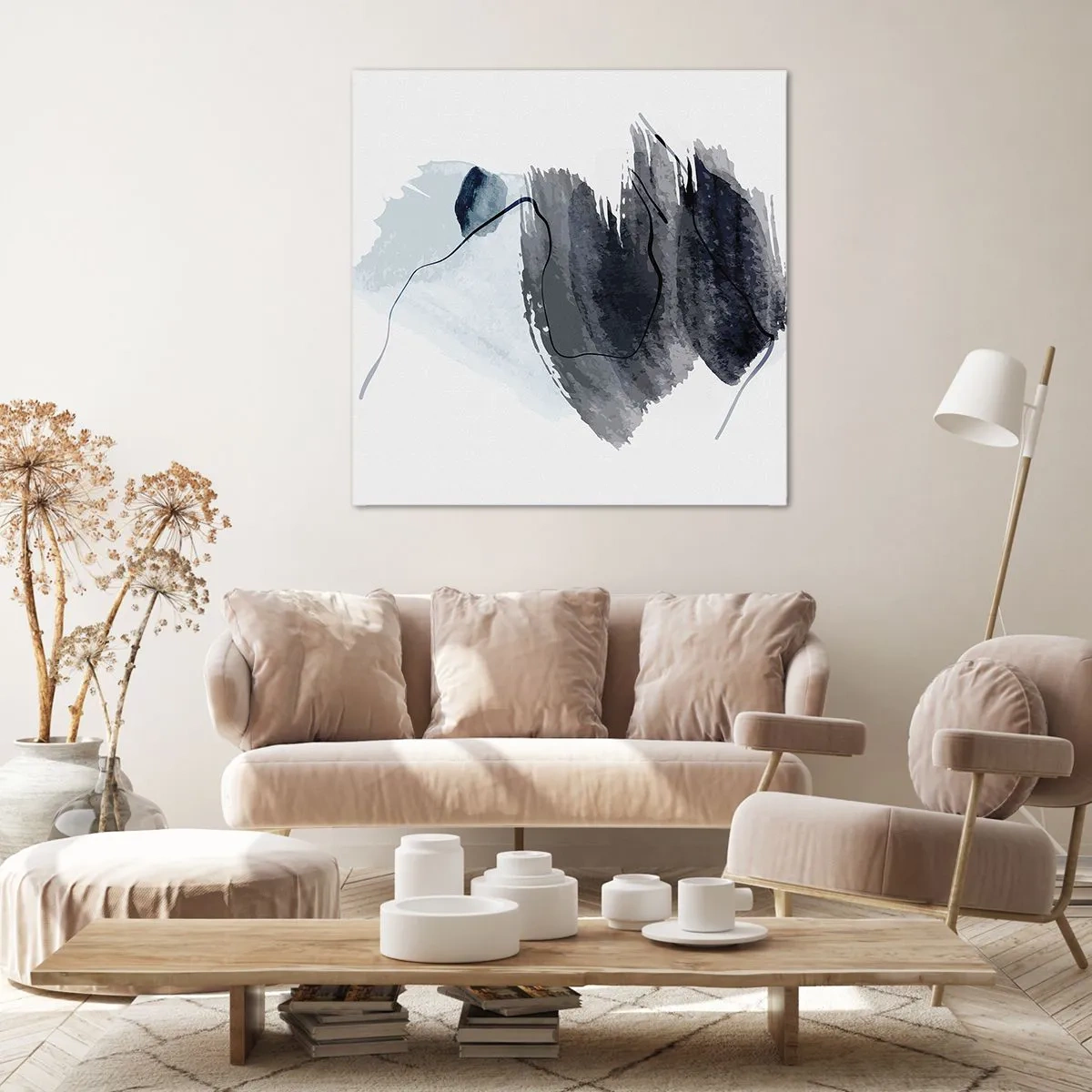 Canvastavla - Bild på duk - Intensitet och rörelse - 40x40 cm