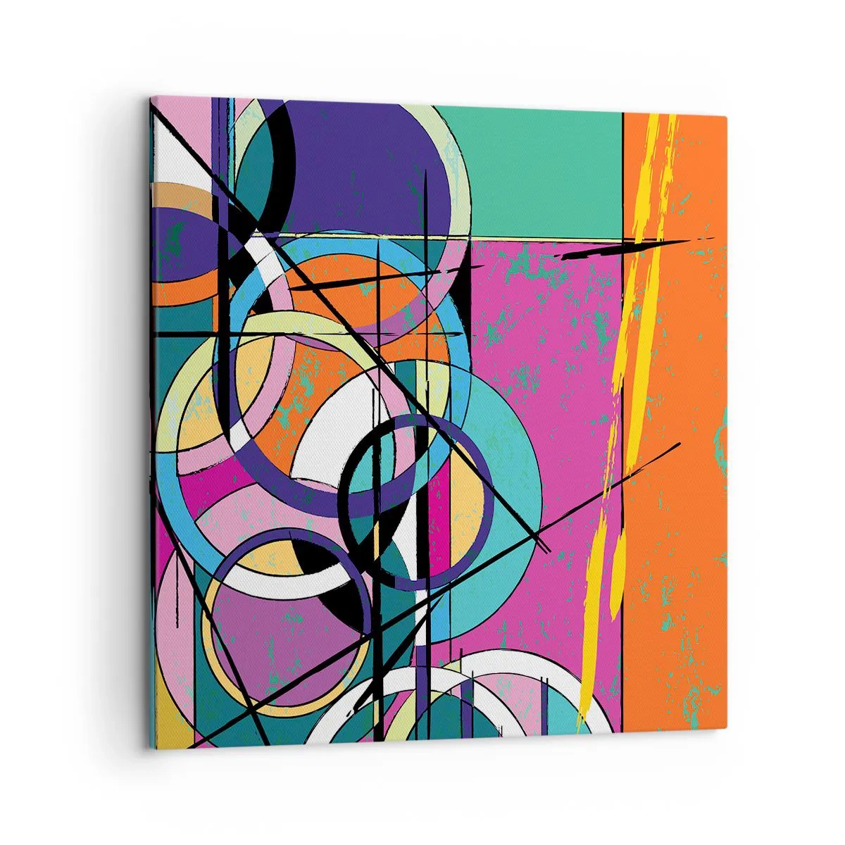 Canvastavla - Bild på duk - Hjul efter hjul - 50x50 cm