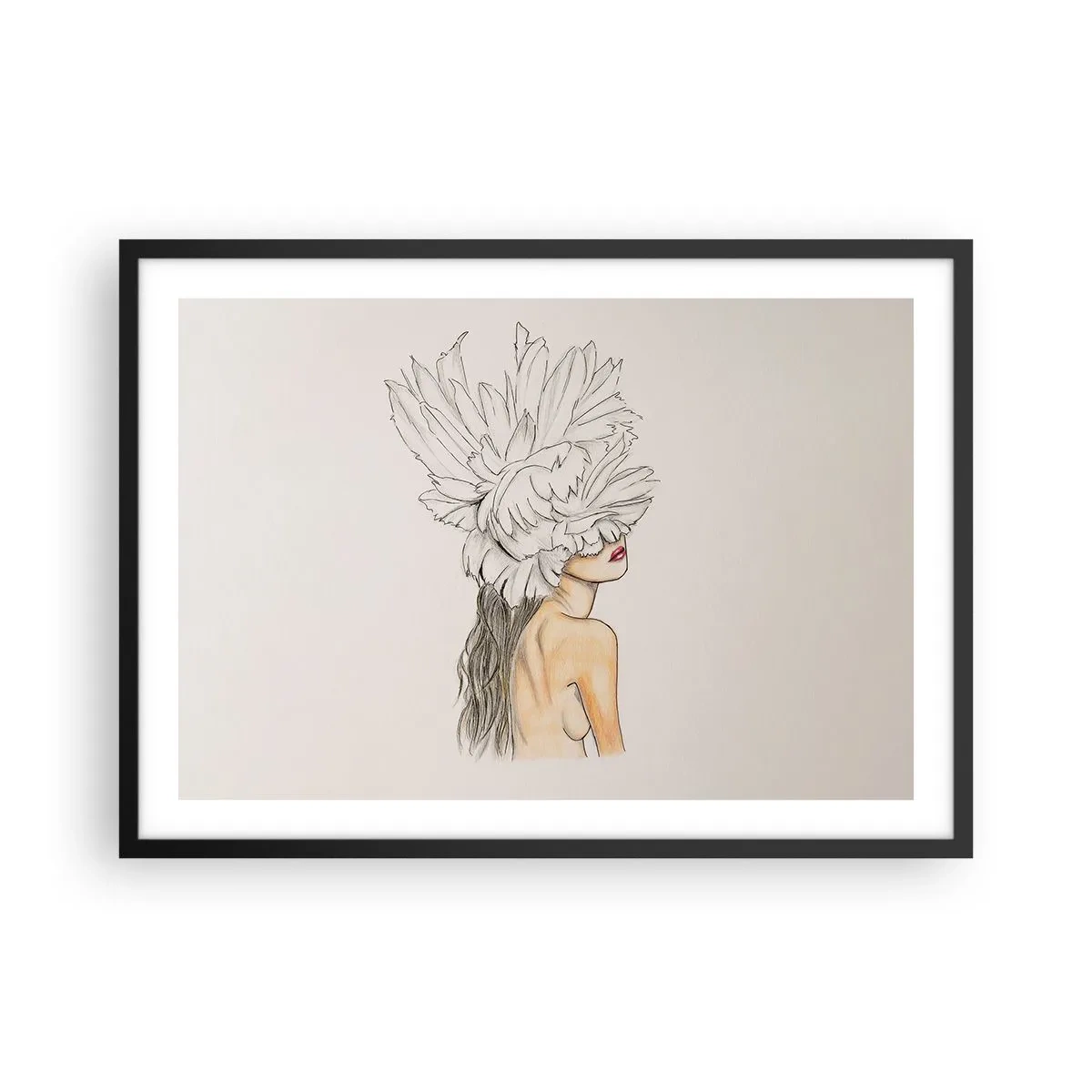 Affisch i svart ram - Krönt skönhet - 70x50 cm