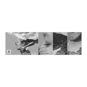 Provbit av fototapet Premium Sand - Huvud- och molnig porträtt - Abstraktion, Kvinnans huvud, Fantasi - 100x30 cm