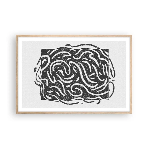 Affisch i ram av ljusek - Abstraktion: en dans av glädje - 91x61 cm