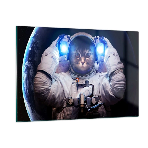 Glastavla - Bild på glas - Houston, ni har problem - 120x80 cm