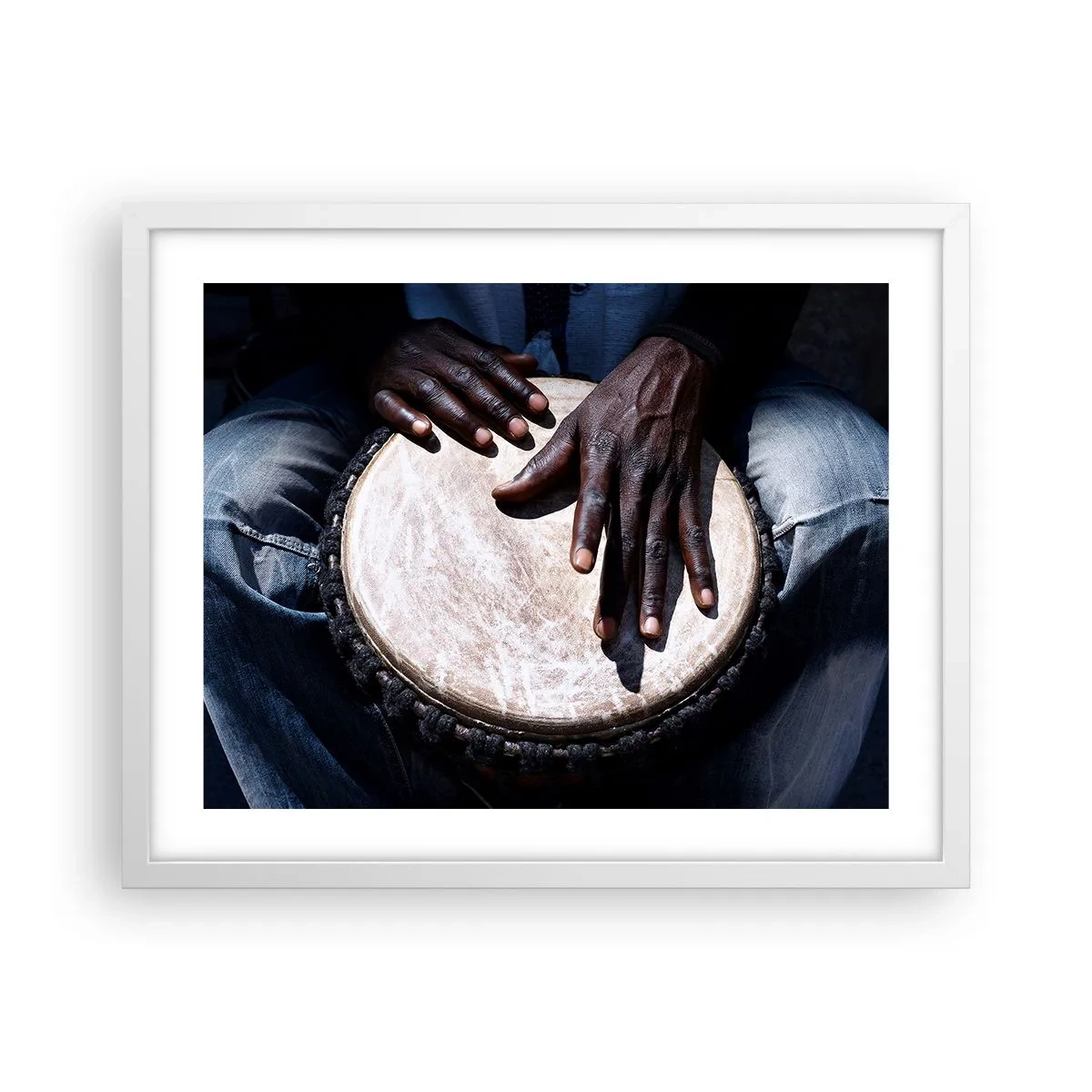 Affisch i vit ram - Lev efter din rytm - 50x40 cm