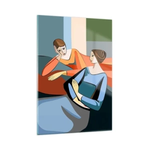 Glastavla - Bild på glas - Ett ögonblick av förtrolighet - 50x70 cm