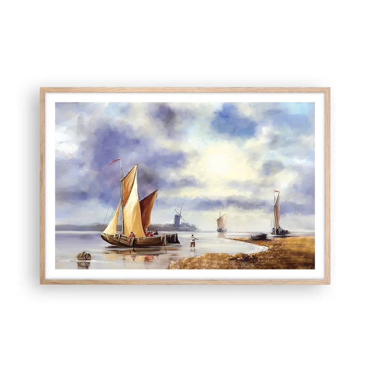 Affisch i ram av ljusek - Seglarnas hemkomst - 91x61 cm