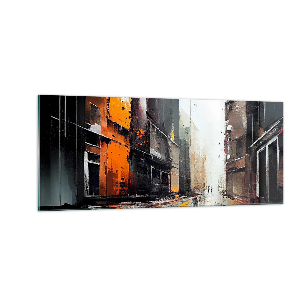 Glastavla - Bild på glas - Regnig dag - 100x40 cm