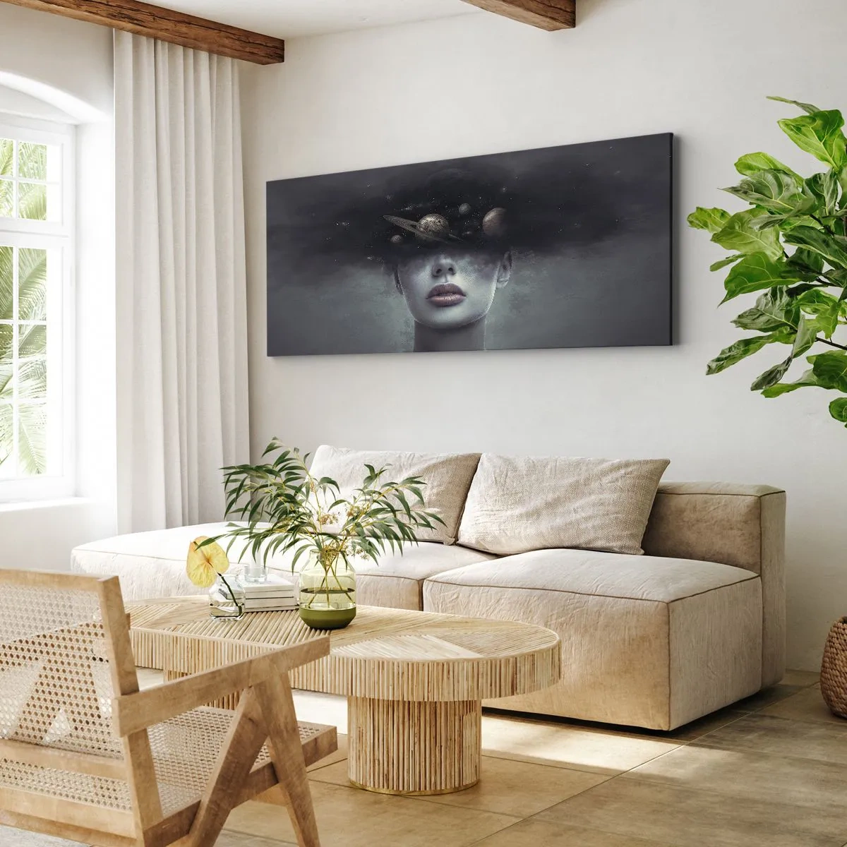Canvastavla - Bild på duk - Och planeterna blir galna... - 100x40 cm