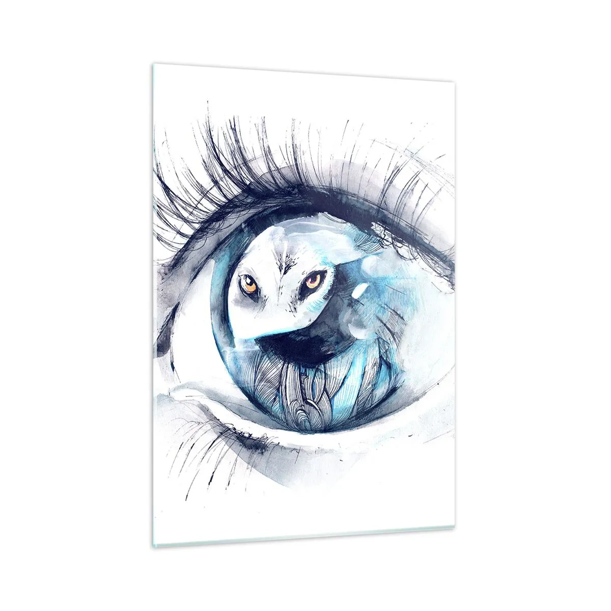 Glastavla - Bild på glas - Öga mot öga med det vilda - 50x70 cm