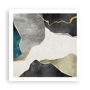 Affisch - Mosaikkomposition med en guldtråd - 60x60 cm