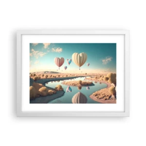 Affisch i vit ram - Kärleken låter dig sväva - 40x30 cm