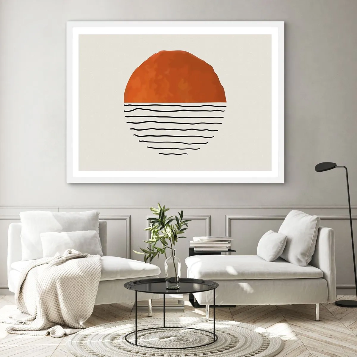 Affisch i vit ram - I japansk stämning - 100x70 cm