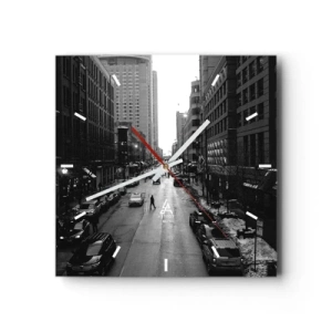 Väggklocka - Klocka på glas - Nästa dag som varje dag - 30x30 cm