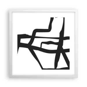 Affisch i vit ram - Svartvit konstruktion - 40x40 cm