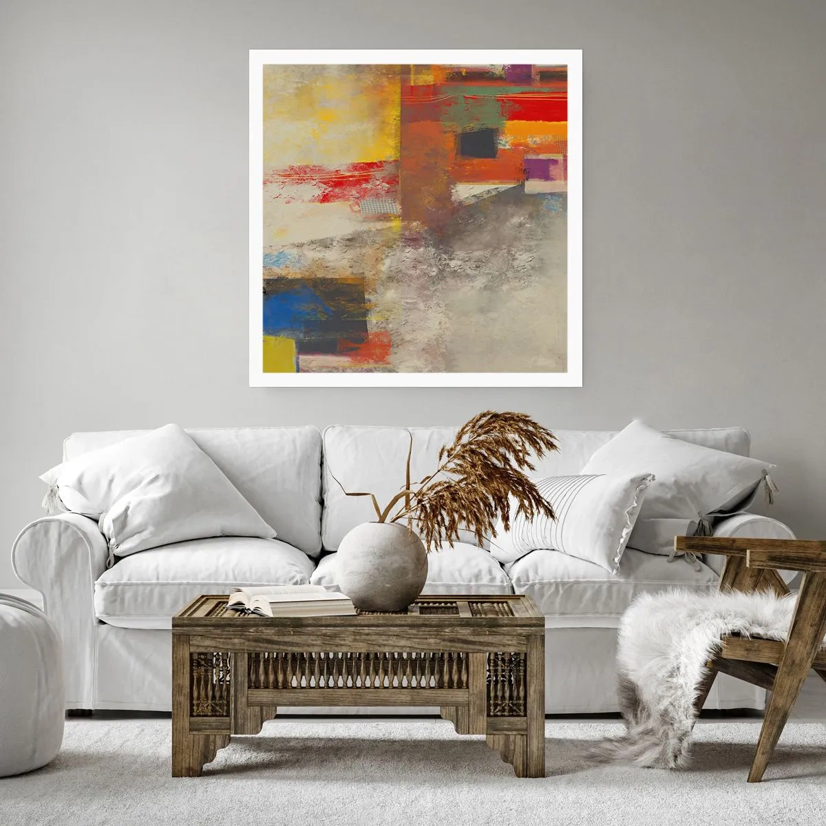 Affisch - Färgernas geometri - 40x40 cm