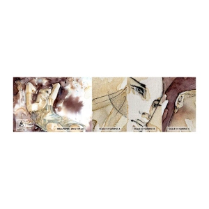 Provbit av fototapet Premium Canvas - I lila stämningen - Abstraktion, Kvinna, Kropp - 100x30 cm