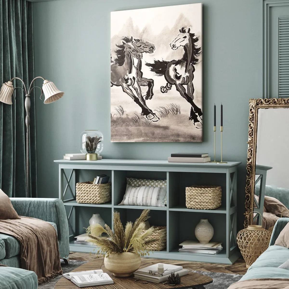 Canvastavla - Bild på duk - Glad galopp - 50x70 cm