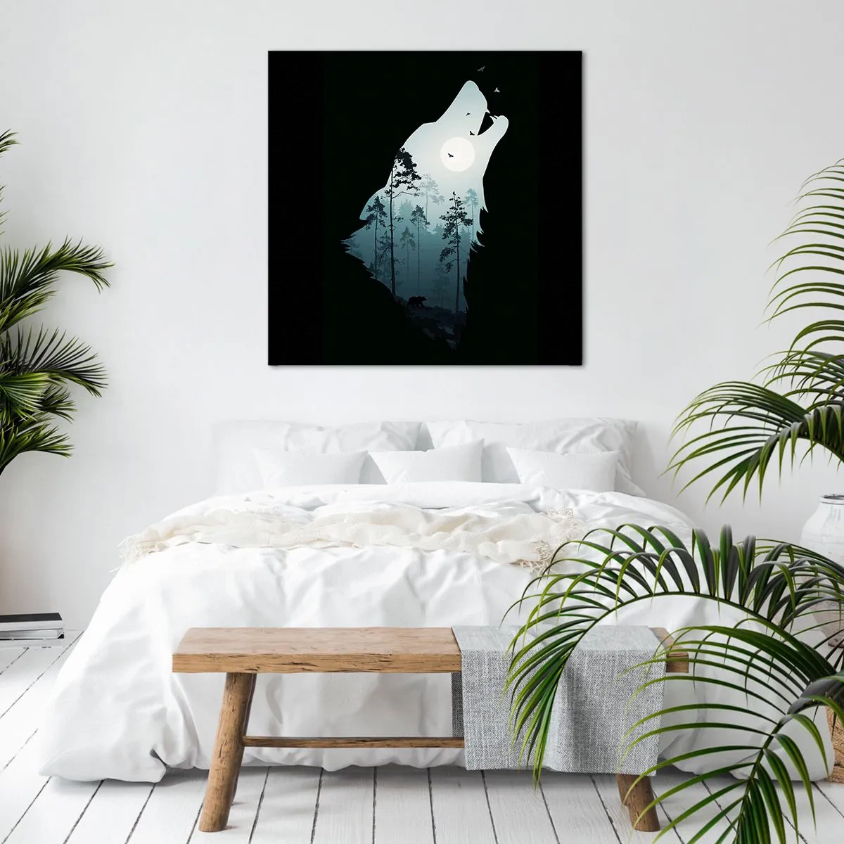 Canvastavla - Bild på duk - Skogsnattens röst - 60x60 cm