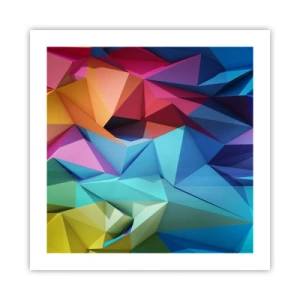 Affisch - Regnbågsorigami - 50x50 cm