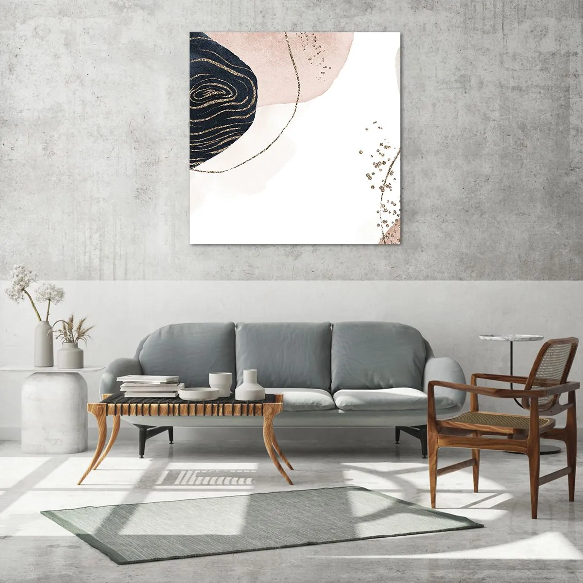 Glastavla - Bild på glas - Allt flyter - 50x50 cm