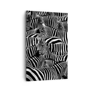 Canvastavla - Bild på duk - Randig grupporträtt - 80x120 cm