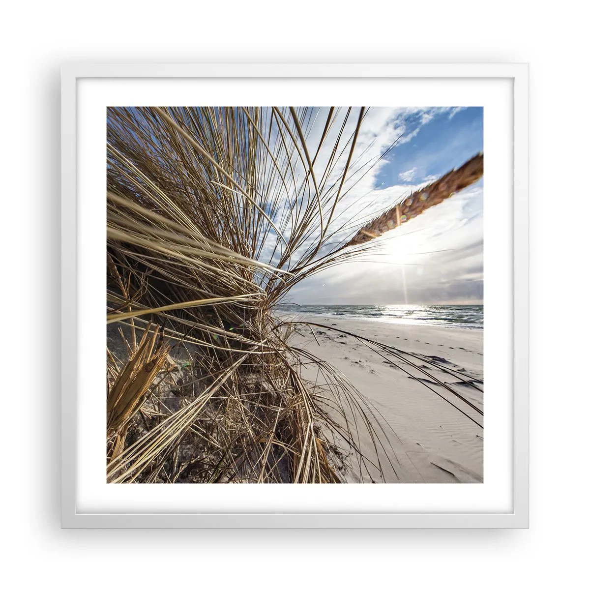 Affisch i vit ram - Elementens möte - 50x50 cm