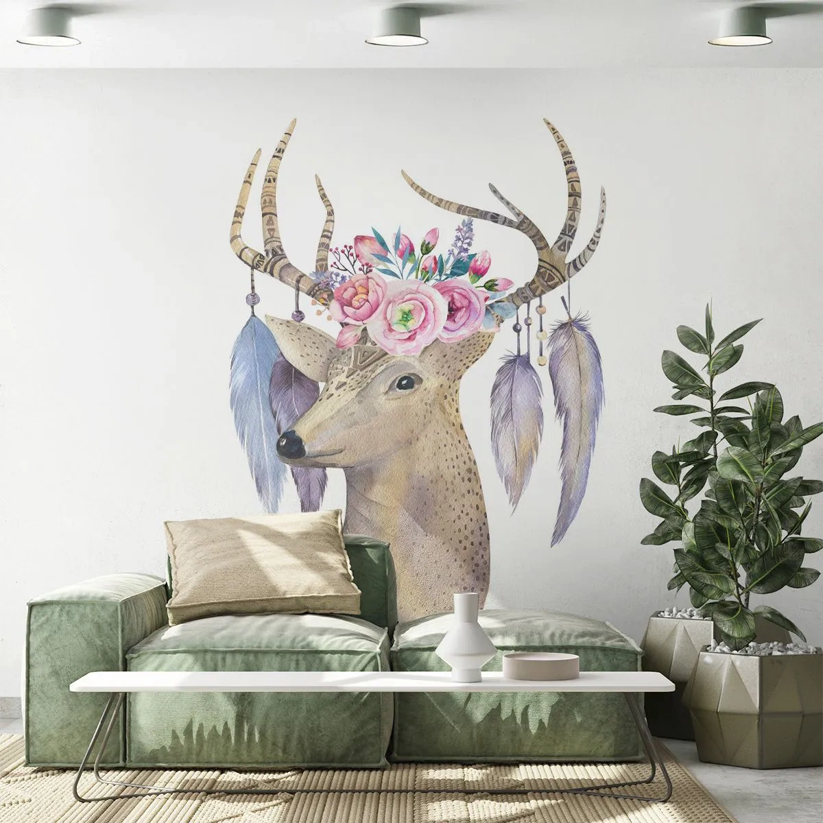 Fototapet Premium Canvas - Själguide - delikat, oskyldig - Abstraktion, Djur, Rådjur - 200x140 cm