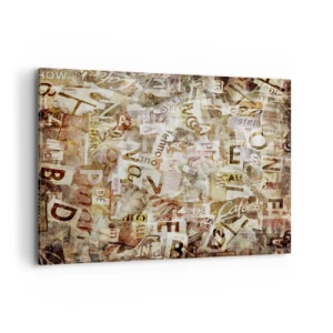 Canvastavla - Bild på duk - Snacket reduceras till enstaka bokstäver - 120x80 cm