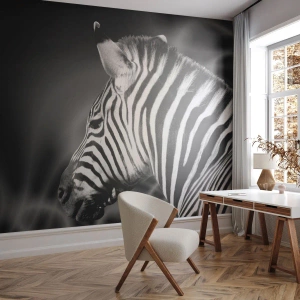 Självhäftande Fototapet Deluxe Sticker - Vit är vit och svart är svart - Revben, Svartvitt, Djur - 250x175 cm