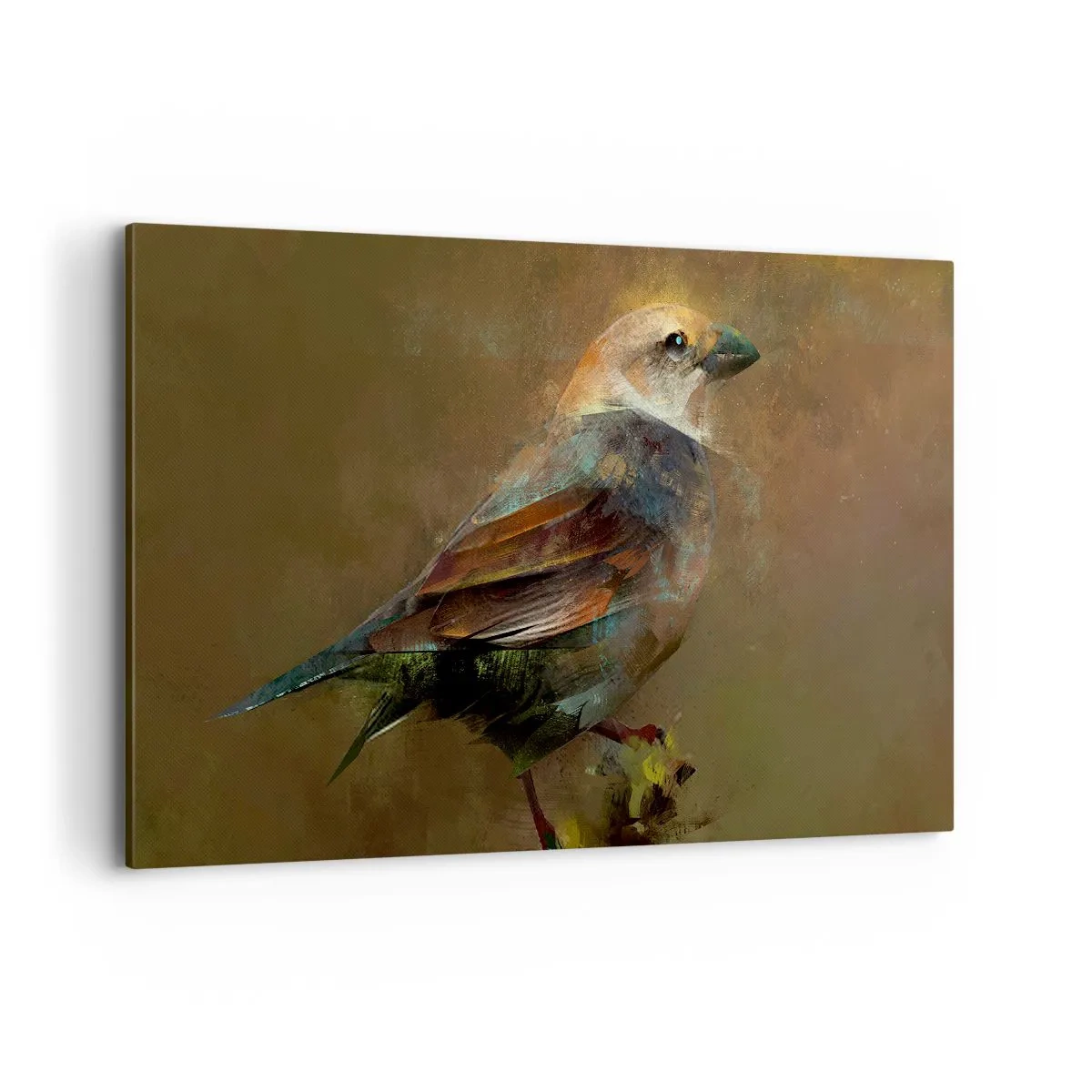 Canvastavla - Bild på duk - Gråsparv, en liten fågel - 100x70 cm