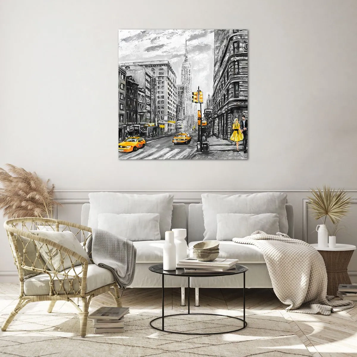 Glastavla - Bild på glas - New York berättelse - 30x30 cm