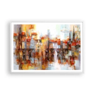 Affisch i vit ram - Vackert under bron - 100x70 cm
