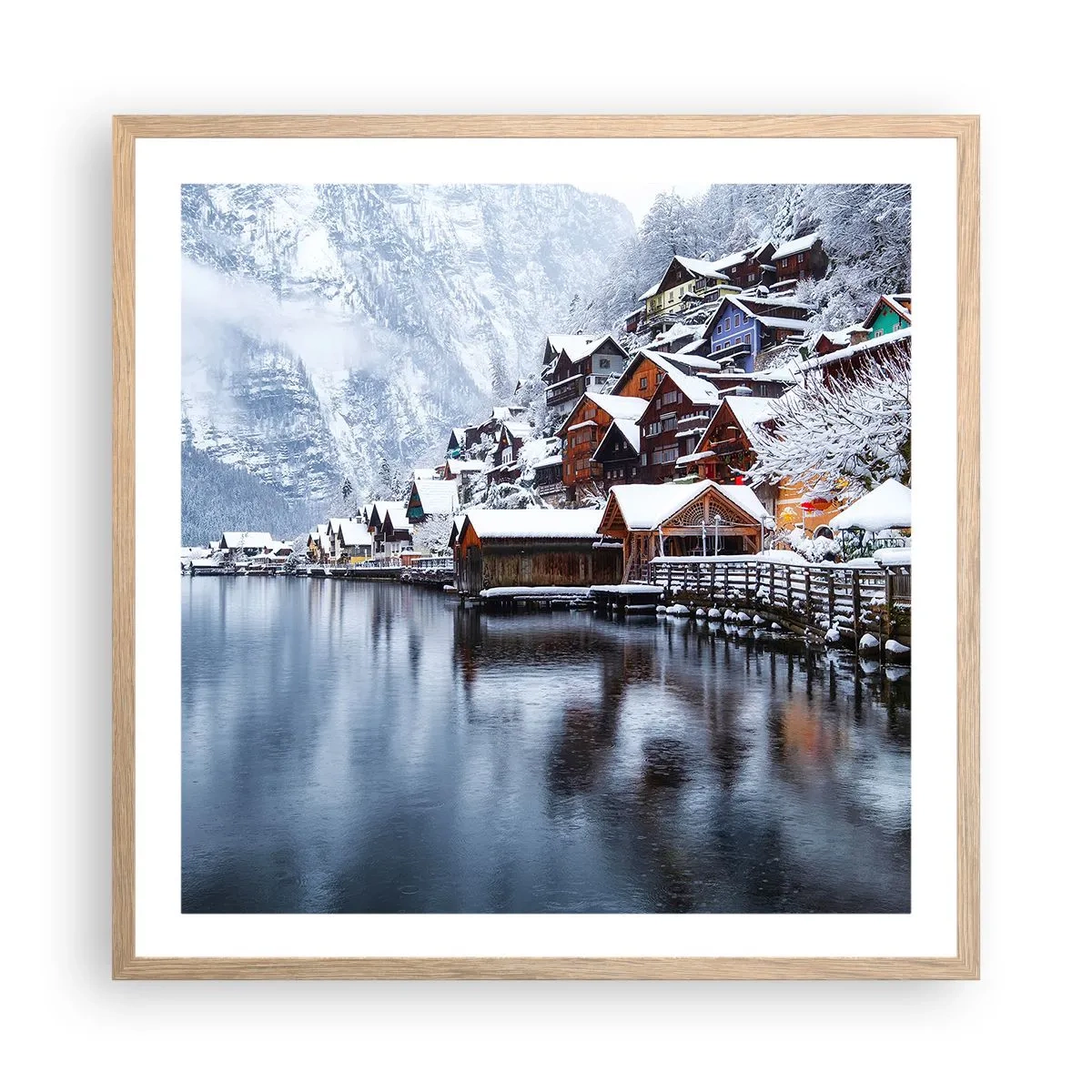 Affisch i ram av ljusek - I vinterns dräkt - 60x60 cm