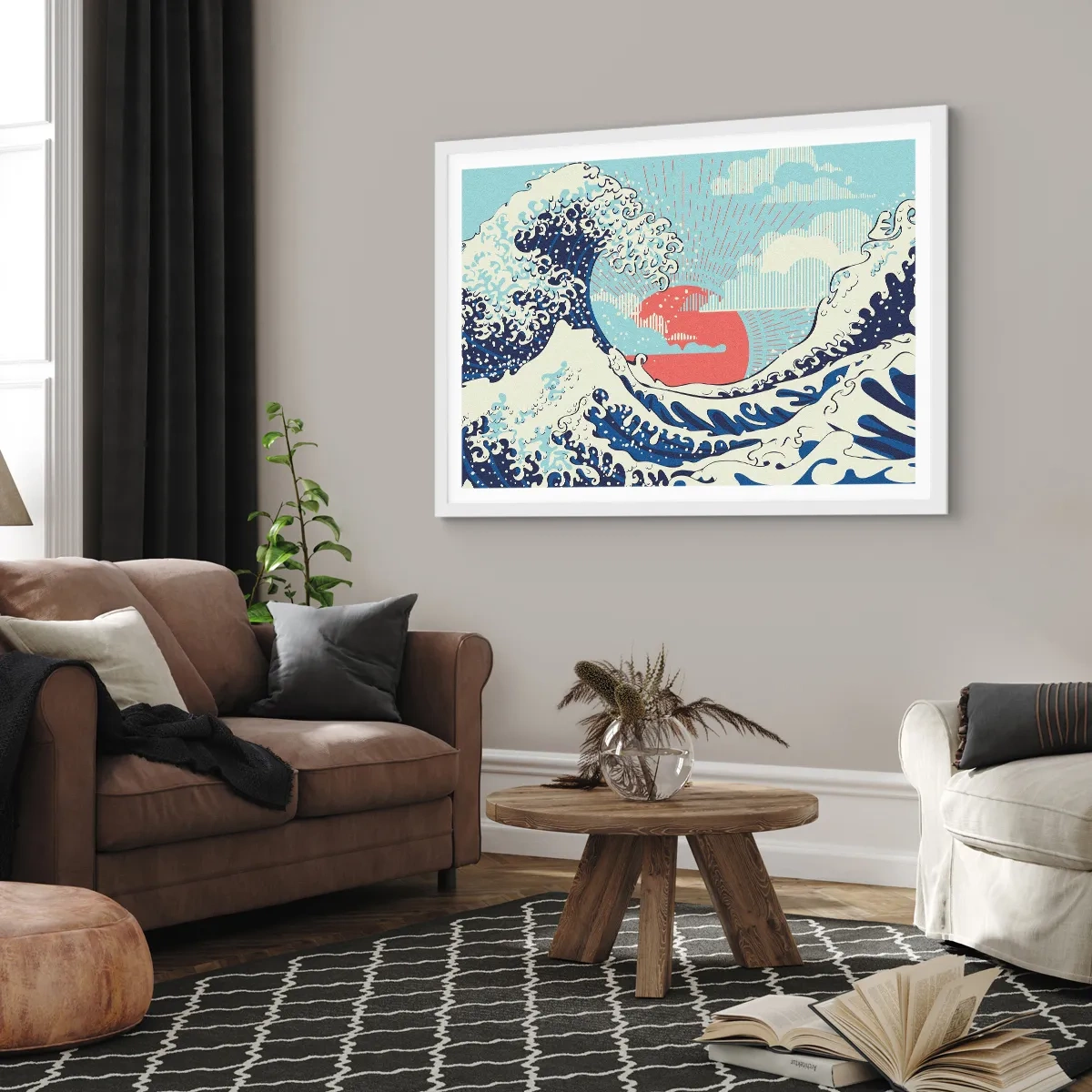 Affisch i vit ram - Ur japanska inspirationer - 100x70 cm