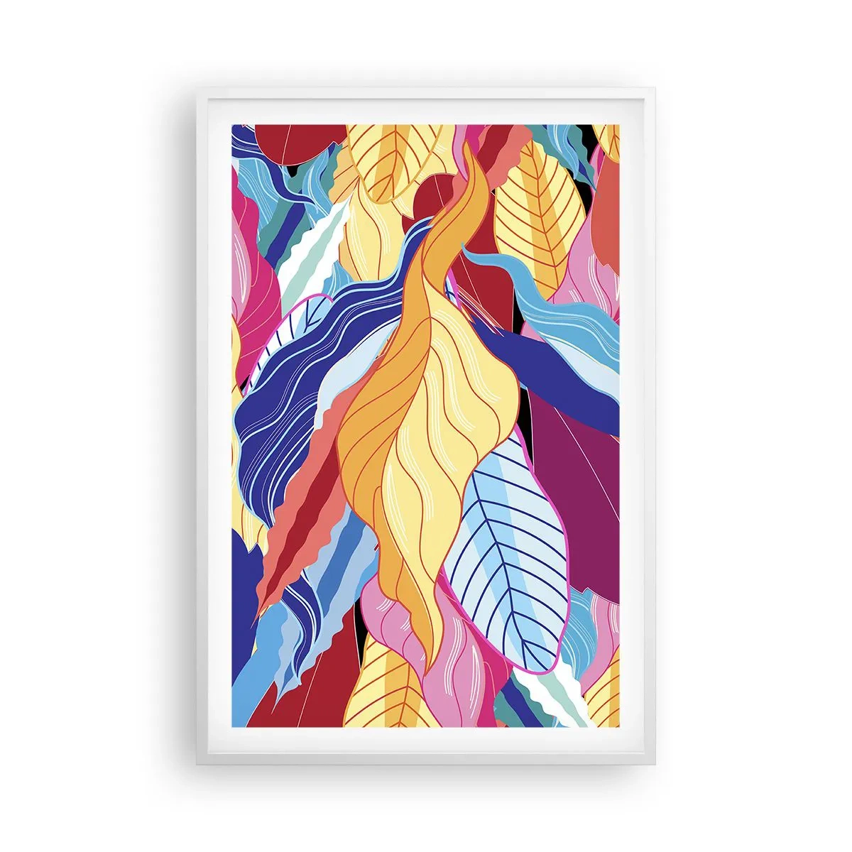 Affisch i vit ram - Färgglad röra - 61x91 cm