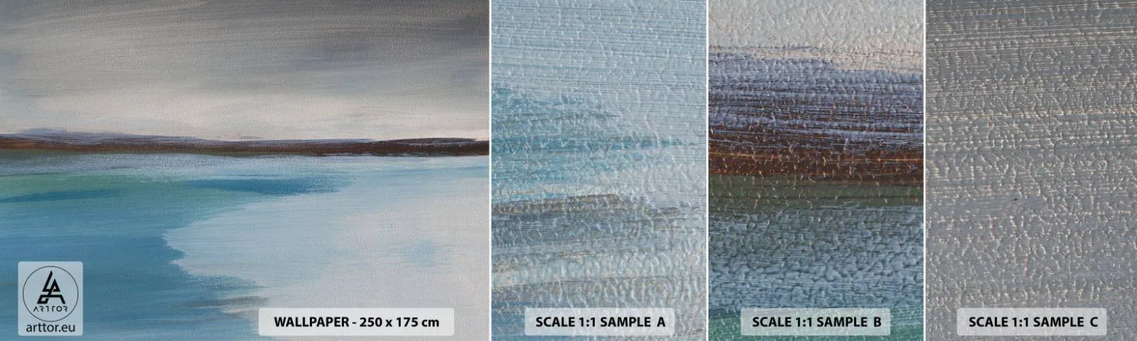 Fototapet Prov Standard Eco - Horisontellt landskap - Hav, Bit, Strand - 100x30 cm