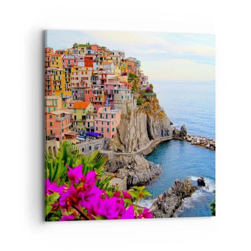 Canvastavla - Bild på duk - Skrattande stad - 70x70 cm