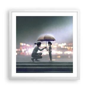 Affisch i vit ram - Och allt är väl nu - 50x50 cm