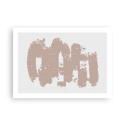 Affisch - Abstraktion i mjuk rosa - 70x50 cm