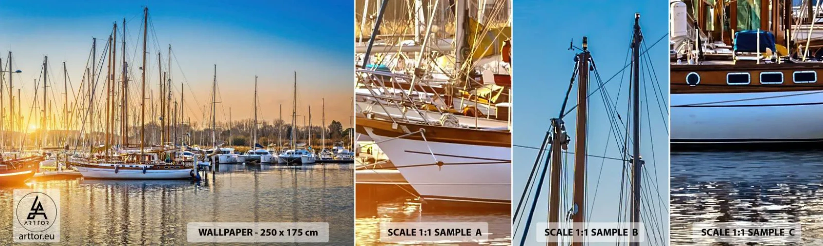 Fototapet Prov Standard Eco - Vinden måste också sova - Landskap, Marina, Segelbåt - 100x30 cm