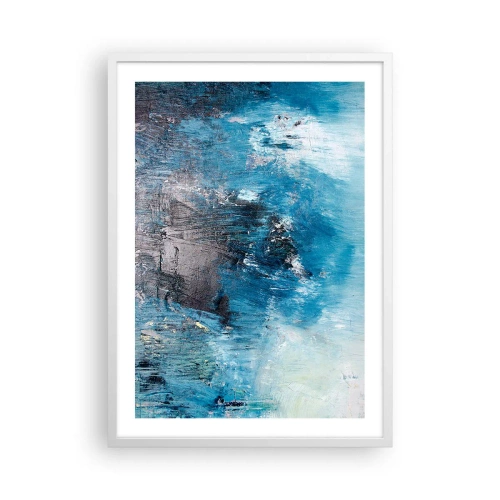 Affisch i vit ram - Blå rapsodi - 50x70 cm