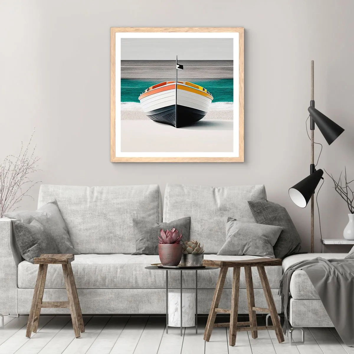 Affisch i ram av ljusek - På sin plats - 50x50 cm