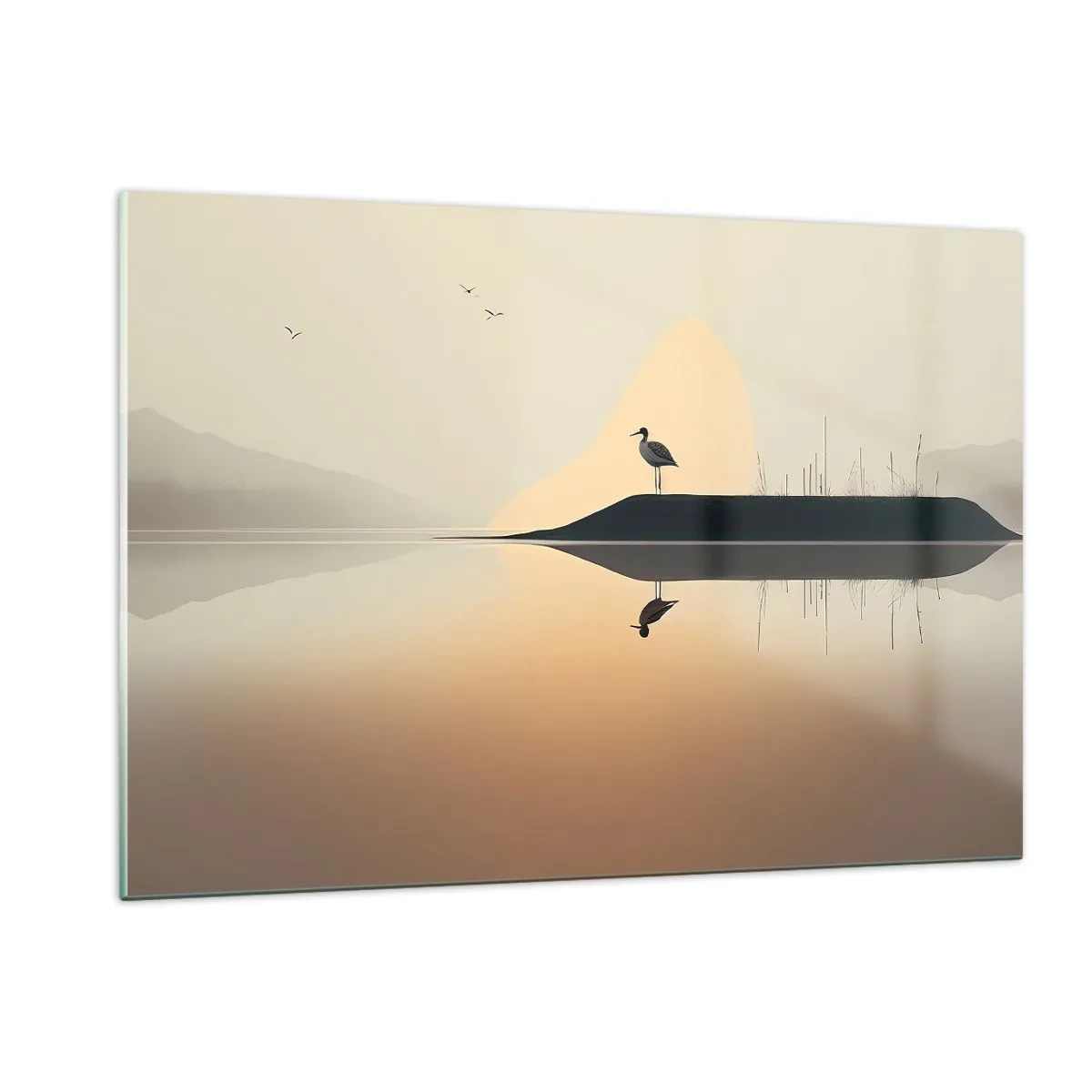 Glastavla - Bild på glas - Herre på sjön - 120x80 cm