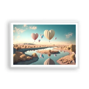 Affisch i vit ram - Kärleken låter dig sväva - 91x61 cm