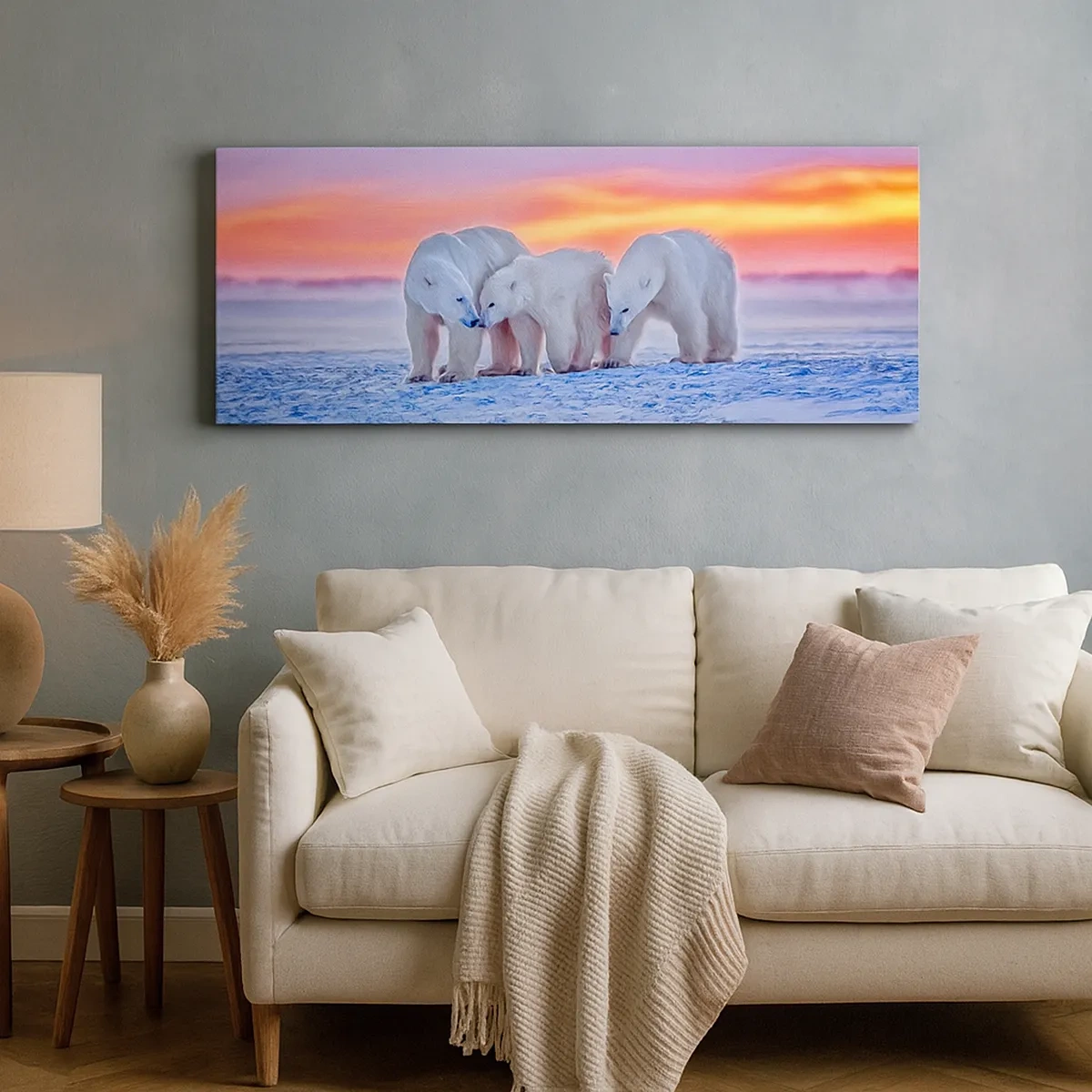 Canvastavla - Bild på duk - Det räcker med familjevärme - 30x30 cm