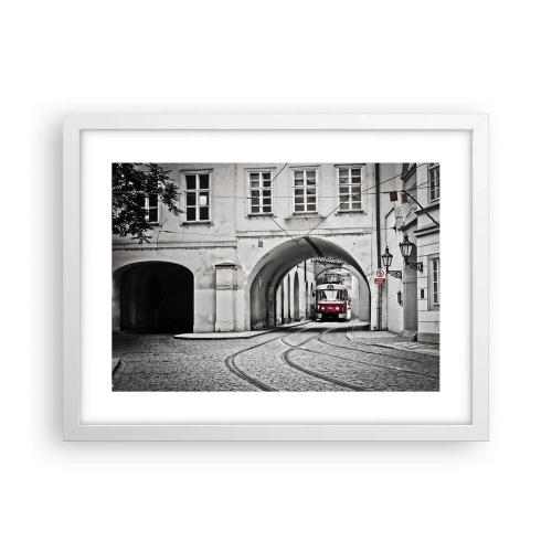 Affisch i vit ram - Genom stadens labyrint - 40x30 cm