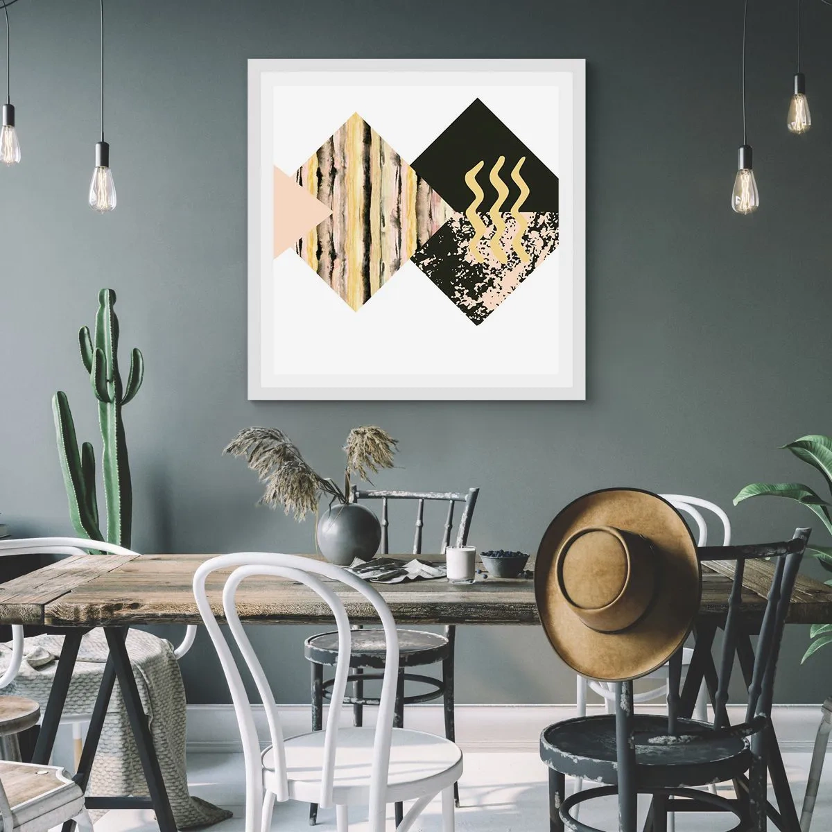 Affisch i vit ram - Inte så enkelt - 30x30 cm